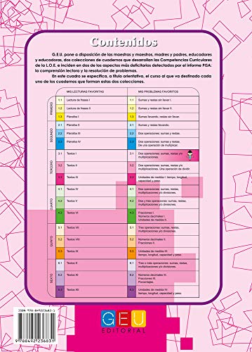 Mis problemas favoritos 3.1 / Editorial GEU / 3º Primaria / Mejora la resolución de problemas / Recomendado como repaso / Con actividades sencillas