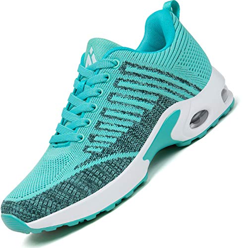 Mishansha Air Zapatos de Running Mujer Antideslizante Zapatillas de Deportes Femenino Ligeros Calzado Jogging Gimnasio Sneakers Verde, Gr.37 EU