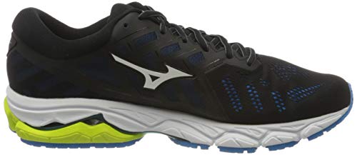 Mizuno Wave Ultima 11, Zapatillas para Correr de Carretera para Hombre, Negro/Blanco/Azul Diva, 42.5 EU