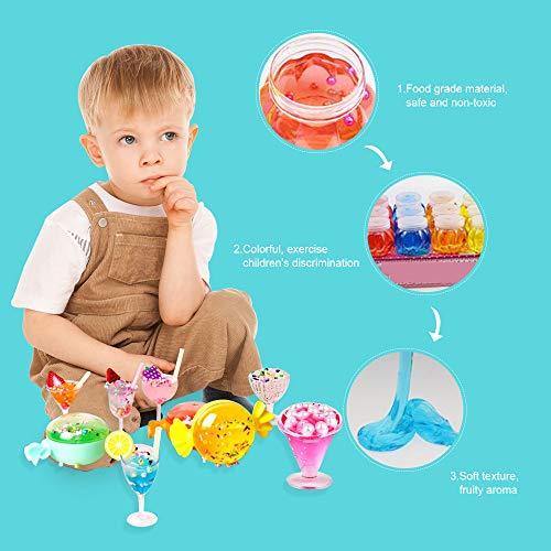 MMTX DIY Slime Kit, Conjuntos de fabricación de Limo con Purpurina Unicornio Sorpresa Niños Artesanía Manualidades Accesorios caseros Crystal Slime Clay Bolas de Pescado Bolas de Espuma Confeti