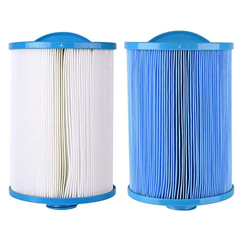 Mnjin Accesorios de Aprendizaje Cartucho de Filtro para Piscina de Masaje HLL FC-360 Papel de Filtro de 120 Pliegues 3-5Map Poliéster para Modelos Lay-Z-SPA Blanco + Azul