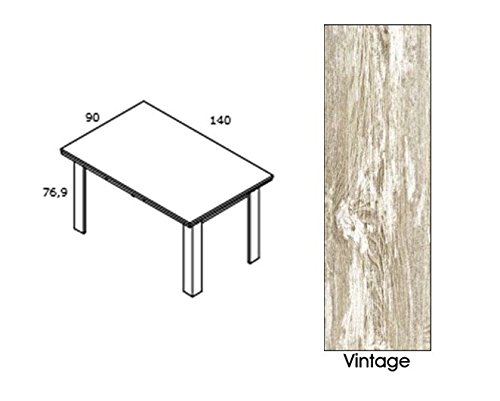 Mobelcenter - Mesa Extensible Comedor Logan - Vintage - 140 x 90-240 cm (0766)