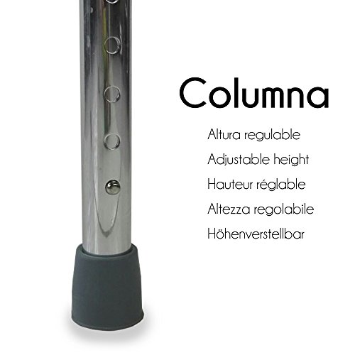 Mobiclinic, Modelo Columna, Andador para adultos, ancianos, mayores o minusvalidos, de aluminio, ligero, plegable, con asiento y sin ruedas, Color Gris