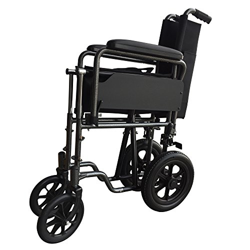 Mobiclinic, Modelo S230, Silla de ruedas para minusválidos y ancianos, de tránsito, plegable, ortopédica, reposapiés, reposabrazos, negro, asiento 40 cm