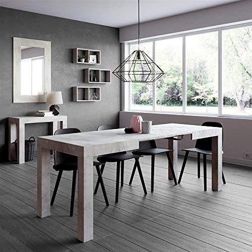 Mobili Fiver, Mesa de Cocina Extensible, Modelo First, Color Madera Rustica, 120 x 80 x 76 cm, Made in Italy