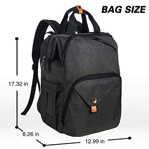 Mochila con bolsa para cambiar pañales para bebés/correas de cochecito/bolsillos con aislamiento, muchos bolsillos y mochila con bolsa de pañales para viajes Space de almacenamiento(EU-7340DG)