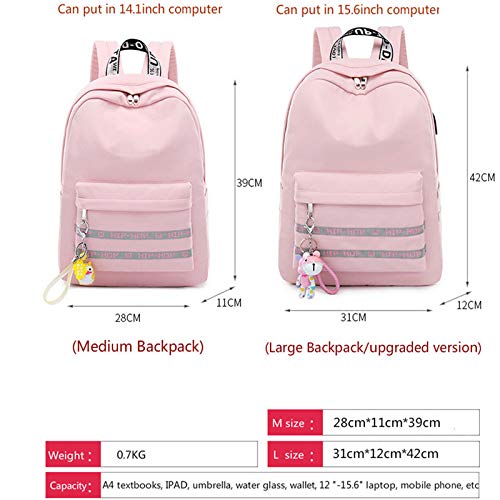 Mochila Infantil XYDBB Campus Tendencia Niñas Mochilas para Niños Escuela Secundaria Bolsa Niños Bolsa Chica Bolsa Bolsa Mochila como se Muestra Black-M