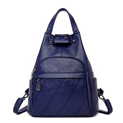 Mochila para Mujer Mochila Femenina Mochila de Viaje Sólido Mochilas Famosas Dark Blue