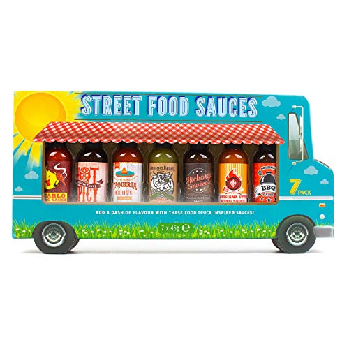 Modern Gourmet Foods, Set de regalo Salsas "Street Food", 45 gramos en cada bote, Set de 7