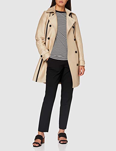 Morgan Trench Détails PU Noir Gaston Gabardina, Beige, T40 para Mujer