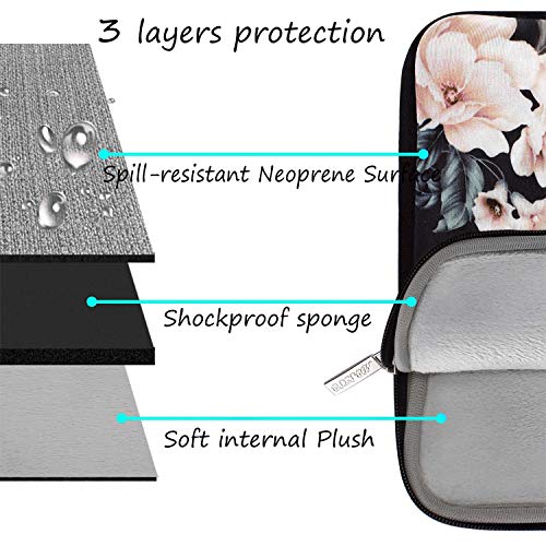 MOSISO Funda Protectora Compatible con 2019 MacBook Pro 16 Touch Bar A2141/15-15.6 Pulgadas 2012-2015 MacBook Pro Retina/Ordenador,Bolsa Blanda de Neopreno Agua Repelente Camelia con Pequeño Caso