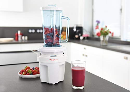 Moulinex A327R1 - Picadora 700 W de fácil sistema con tapa de presión, capacidad 0,6 l, para picar todo tipo de ingredientes con cuchilla y tapa removibles y bol de capacidad de 200 gr + batidora