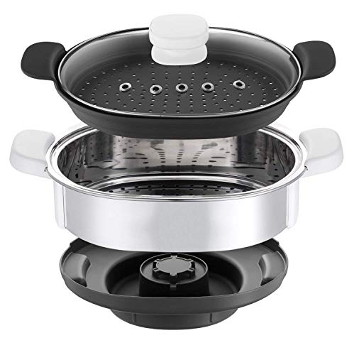 Moulinex XF384B10 - Accesorio para cocinar al vapor Cuisine Companion, capacidad de 3.7 L, suficiente para 6 personas, aporta 2 niveles de cocción adicionales a tu Cuisine Companion, asas aislantes