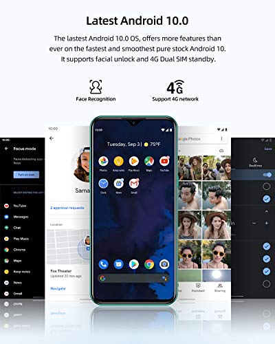 Moviles Libres, DOOGEE X95 Smartphone Libre 2020, 6.52 Pulgadas 19.5:9 HD+ Pantalla 4G Telefonos, 4350mAh, 13MP+2MP+2MP+5MP, Android 10.0 Smartphone, 16GB ROM,128GB SD, Dual SIM Face ID, Verde