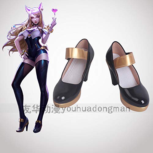 MSSJ Juego LOL Role Play KDA Team Mujeres Ahri Cosplay Zapatos Ahri Zapatos de tacón Alto de Cualquier tamaño 39 Ahri