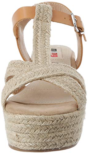 MTNG Collection 58972, Sandalias con Plataforma para Mujer, Beige (Jute Shaved Braid Natural/Sand and Sea Natural C49870), 37 EU