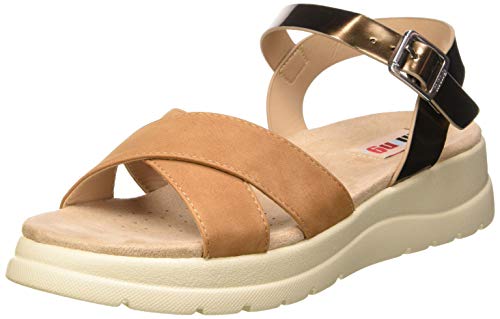 MTNG Collection 58975, Sandalias con Plataforma para Mujer, Marrón (Super Metallic Bronce/Matisse Camel C49882), 37 EU