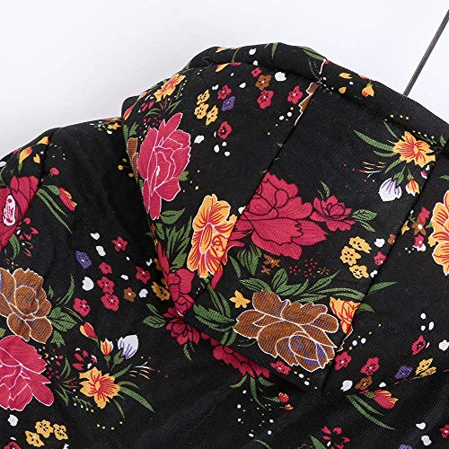 Mujer Abrigo Invierno Hoodie,Sonnena Abrigo para Mujer Caliente Ropa Casual Al Aire Libre Manga Larga Color Liso Patrón Flores Retro Abrigo Largo Casual Mujer Elegante Señora Feliz Navidad