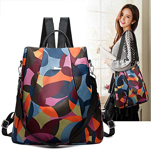 Mujer Mochila de viaje femenina Bolsa de viaje antirrobo Mochila de tela Oxford Sencilla y elegante casual bolso cuero bandolera moda cuero backpack