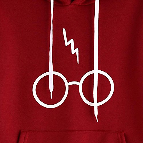 Mujer Sudaderas con Capucha Manga Larga Rayas Elegante Varsity Gafas De Harry Potter Camisetas Encapuchado Ante Bolsillo Tops Casual Sweatshirt De Marca Abrigo Deportes