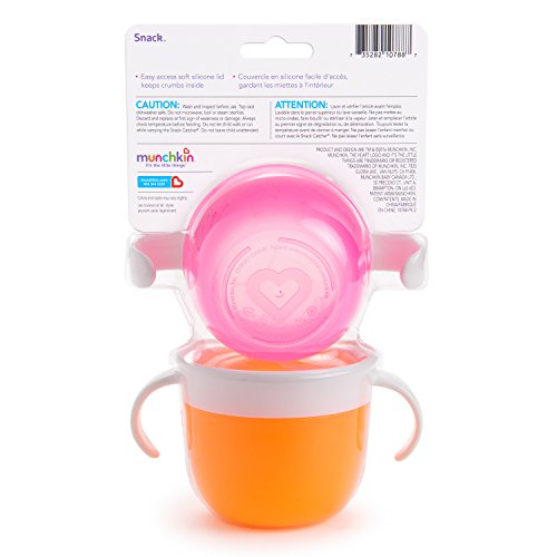 Munchkin recipiente de Snack, naranja/ rosa, pack de 2