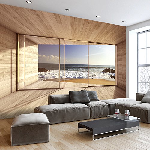 murando Fotomurales 350x256 cm XXL Papel pintado tejido no tejido Decoración de Pared decorativos Murales moderna de Diseno Fotográfico naturaleza Paisaje ventana c-a-0084-a-d