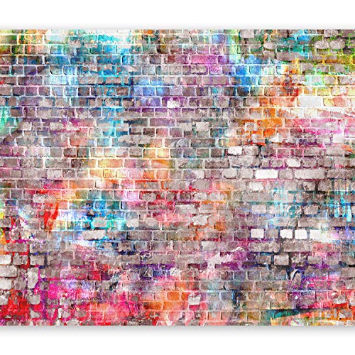 murando Fotomurales Piedras 400x280 cm XXL Papel pintado tejido no tejido Decoración de Pared decorativos Murales moderna de Diseno Fotográfico - Ladrillo Colorido f-B-0131-a-a