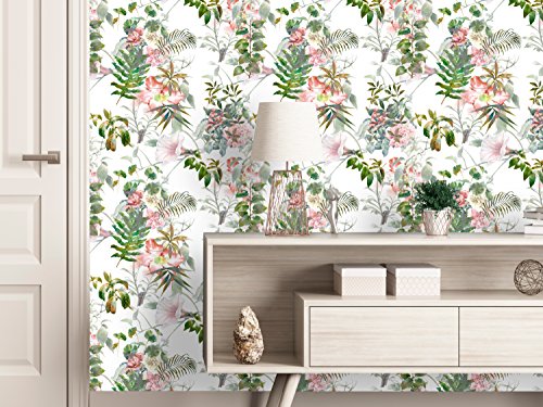 murando Papel Pintado autoadhesivo 10 m Flores Hojas Fotomurales Decoración de Pared Murales Pegatina decorativos adhesivos 3d panel moderna de Diseno Fotográfico Naturaleza b-B-0318-j-a