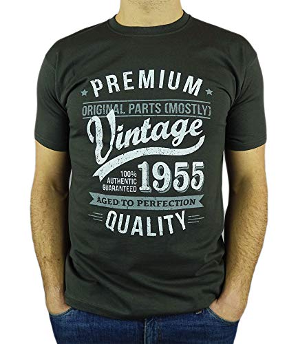 My Generation Gifts Vintage Year - Aged to Perfection - 65 Cumpleaños Años - Regalo de Cumpleaños Camiseta para Hombre - Gris De Carbón M