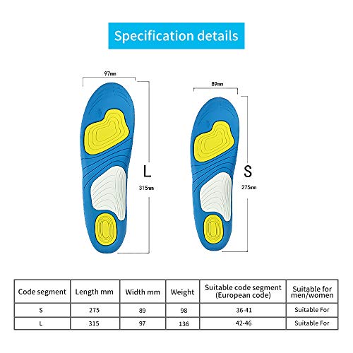 Naffic Plantillas ortopédicas Plantillas ortopédicas de longitud completa para el dolor de talón, fascitis plantar, dolor de rodilla/espalda y tendinitis de Aquiles | Realinee el cuerpo