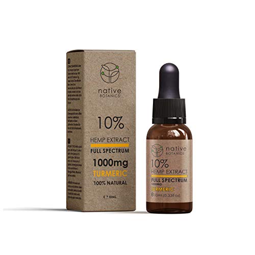 Native Botanics Extracto de cáñamo de espectro completo con aceite de cúrcuma y pimienta negra - Made in UK (1000mg)