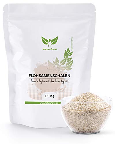 NaturaForte Cáscara de Psyllium Husk 1000g - Vegano - Rico en fibra y mucílago - Sin gluten - Psyllium Husk - Superfood Low-Carb