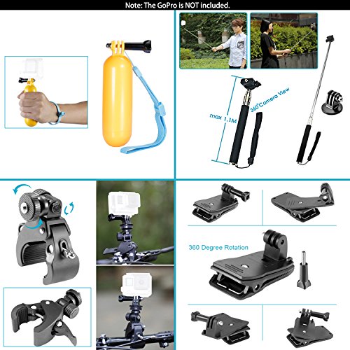 Neewer Kit de Accesorios de Cámara de Acción 58 en 1 para GoPro Hero 7 6 5 4 3+ 3 2 1 4/5 Sesión, SJ4000/5000, Nikon y Sony Deporte DV para Montar Camping y Más