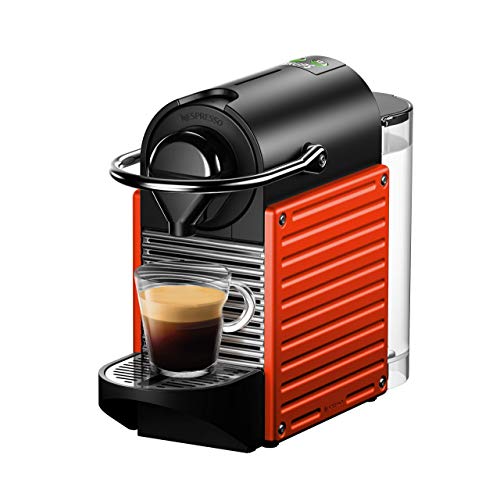 Nespresso Krups Pixie XN3045 - Cafetera monodosis de cápsulas Nespresso, 19 bares, apagado automático, color rojo naranja