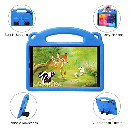 NEWSTYLE Funda Anticaída para Samsung Galaxy Tab A 10.1" 2019 (SM-T510/SM-T515),Carcasa Rugosa con Soporte Asa de Mano para Niños Funda para Galaxy Tab A Tablet 10.1" 2019 (Azul)