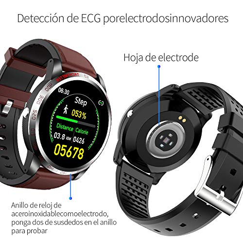 NiceFuse Smart Watch, Reloj Deportivo Resistente Al Agua con Monitor de Frecuencia Cardíaca Monitor de Oxígeno en Sangre, Reloj Inteligente con Monitor de sueño 10 Modos Deportivos