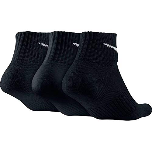 Nike 3PPK Cushion Quarter, Calcetines unisex, paquete de 3 unidades,  Negro / Blanco, L (42-46)