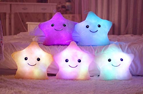 Nikgic - Cojín Luminosas LED Estrellas Peluche Almohadas Muñeca Niños Juguetes Regalo de Cumpleaños Navidad Fiesta Juguete de Peluche para Decoración Regalos (Pink)