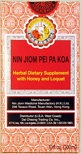 Nin Jiom Pei Pa Koa - Sore Throat Syrup - 100% Natural (Honey Loquat Flavored) (10 Fl. Oz. - 300 Ml.) by Nin Jiom