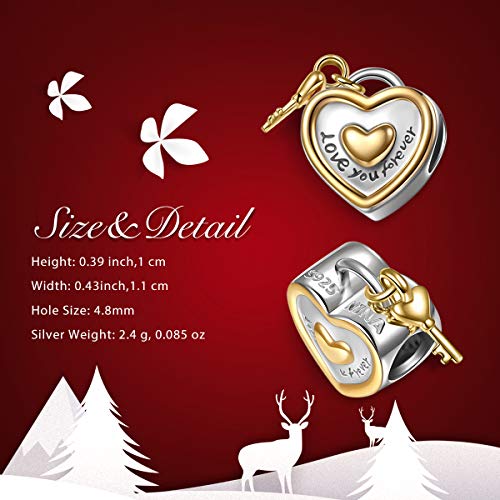 NINAQUEEN Charm Pandora Charms Abre tu Corazón Regalo Originales Mujer Niña Regalos para Ella Plata 925 para Madre Novia Esposa