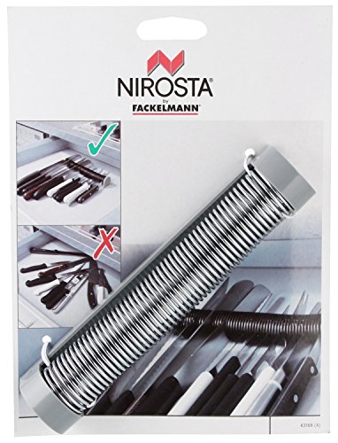 Nirosta - Organizador cajón cuchillos - ABS y acero. Gris e inox. 18cm. 1 ud