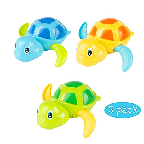 NIWWIN Juguetes clásicos de baño para bebés Tortuga mecánica para niños pequeños Niños Niñas, Juguetes de Agua para Nadar Tortuga de Piscina de Verano Baño Flotador Juguete El Mejor niño Juguete