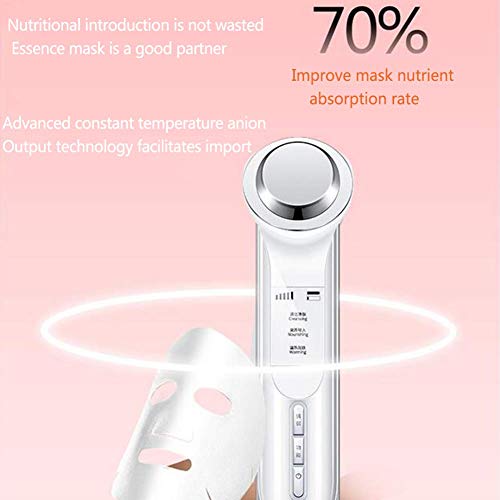 NMQQ Vibración Iontoforesis, Portable Handheld Sonic Electric Recargable Caliente y Fresco Instrumento de Belleza, Apriete la Máquina del Dispositivo del Cuidado de la Piel, Rosa