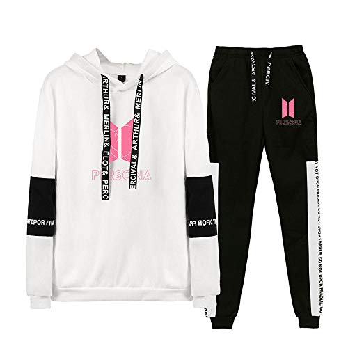 No/Brand Unisex BTS Harajuku Korean Team Album Map of The Soul: Persona Sudadera J-Hope RM Jimin V Jung Kook Street Hipster Hoodie Set