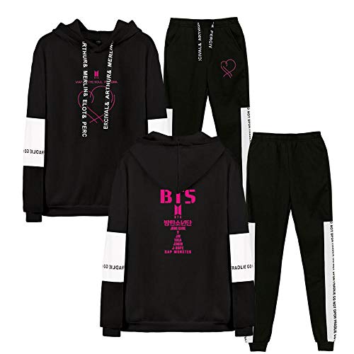 No/Brand Unisex BTS Harajuku Korean Team Album Map of The Soul: Persona Sudadera J-Hope RM Jimin V Jung Kook Street Hipster Hoodie Set