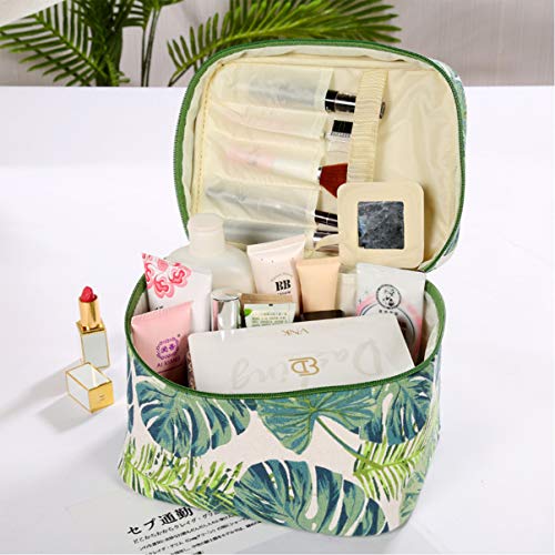 NONE Bolsa de Maquillaje de Viaje Bolsa de Contenedores de Bolsa de Organizador de Cosméticos Grandes Monstera Tropical