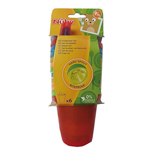 Nuby ID91121 - Vaso boquilla, colores surtidos (pack x 6)