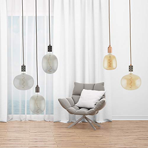 NUEVA Colección 2020-21 de NOVATEK - Lámpara Techo - con Bombilla GIGANTE de LED Hecho a MANO, idea para Salón, Comedor, Dormitorio, Vintage, Restaurante, Bar, etc. Modelo: NOTTING HILL (GOLD)