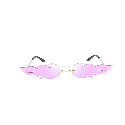 NUOBESTY Gafas con Forma de Fuego Gafas de Sol con Forma de Llama Anteojos Anteojos Favores de Fiesta Accesorios de Foto Cosplay Disfraz de Vestir Morado