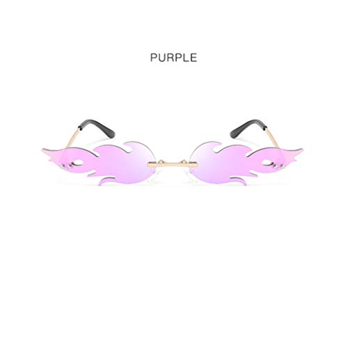 NUOBESTY Gafas con Forma de Fuego Gafas de Sol con Forma de Llama Anteojos Anteojos Favores de Fiesta Accesorios de Foto Cosplay Disfraz de Vestir Morado